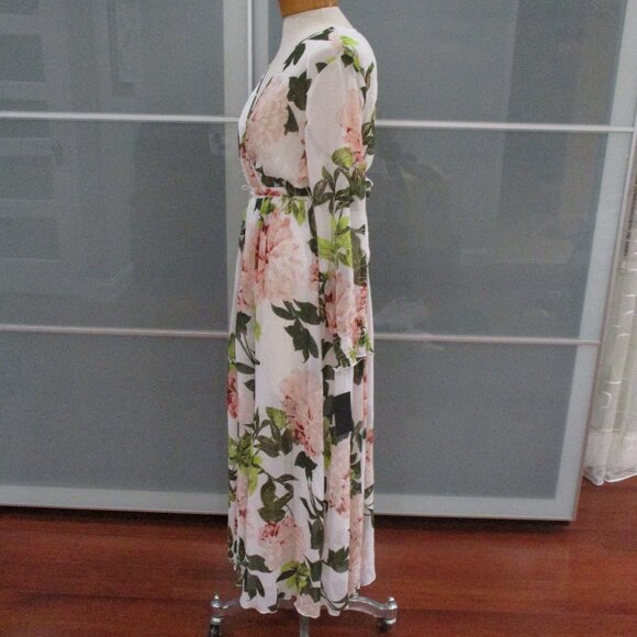 Alexa B Long Sleeve Floral Print V-Neck Maxi Dress - Picture 2 of 6